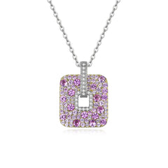 Elegant PS486 925 Silver Necklace with Dazzling Charm