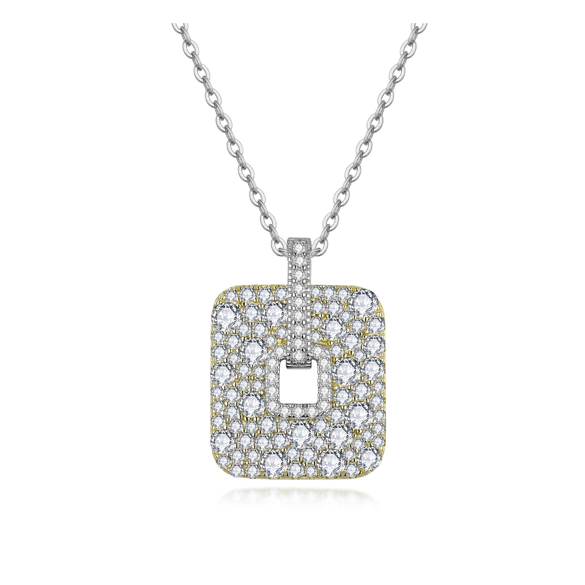 Elegant PS486 925 Silver Necklace with Dazzling Charm