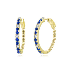 Jade Collection ES468 Sterling Silver Hoops | Multiple Colors