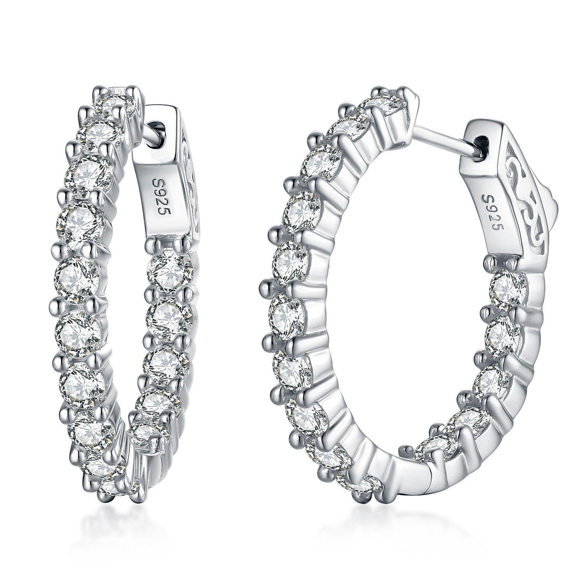 J - HS10 SILVER - 22.6x25.5mm oval hoop ES225