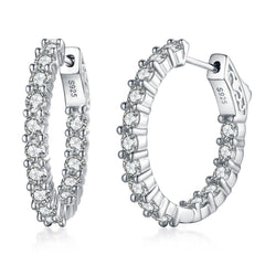 J - HS10 SILVER - 22.6x25.5mm oval hoop ES225