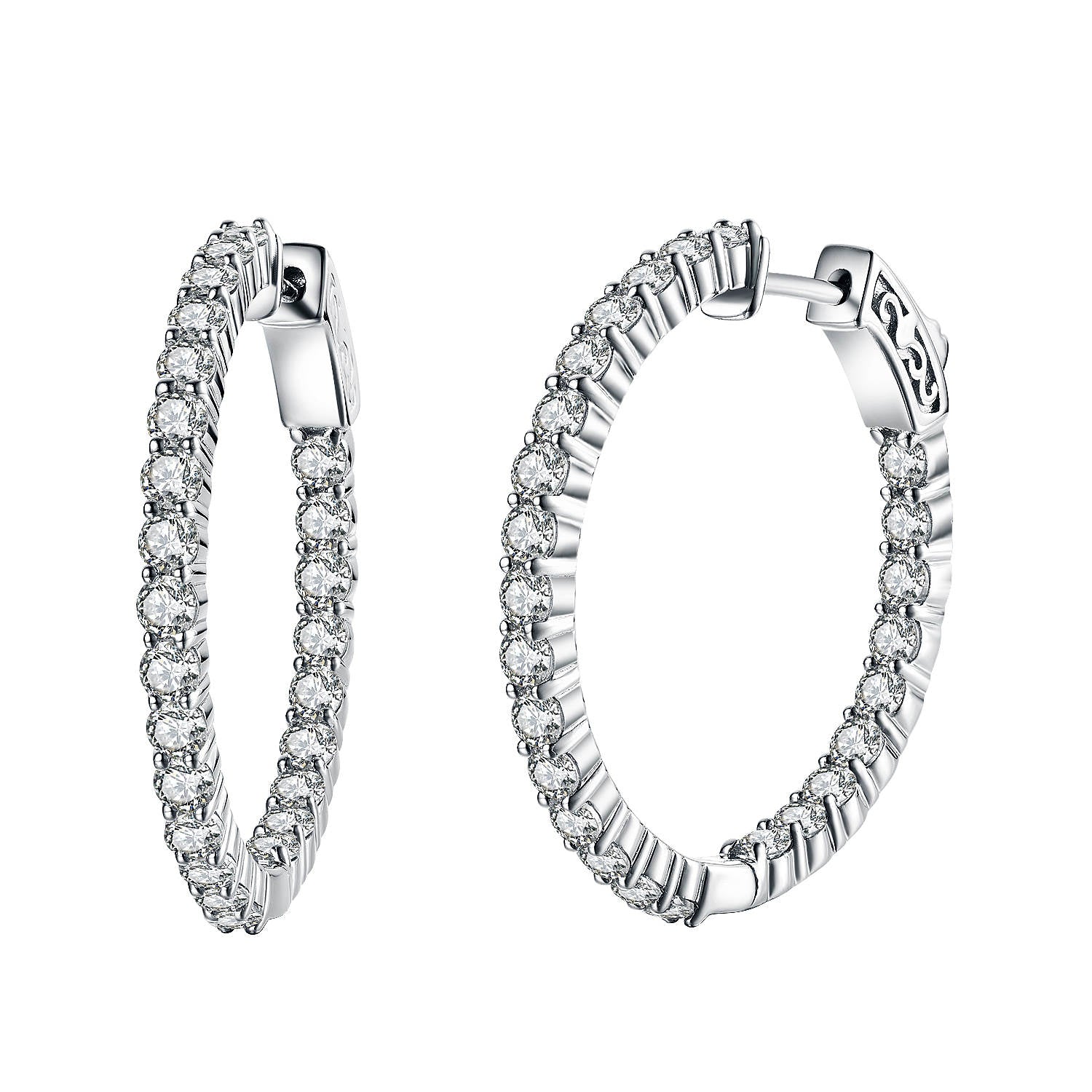 J - HS6 SILVER 30 mm round hoop ES235