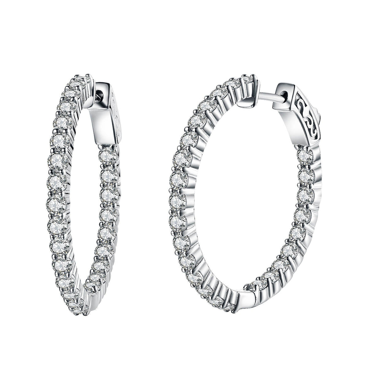 J - HS6 SILVER 30 mm round hoop ES235