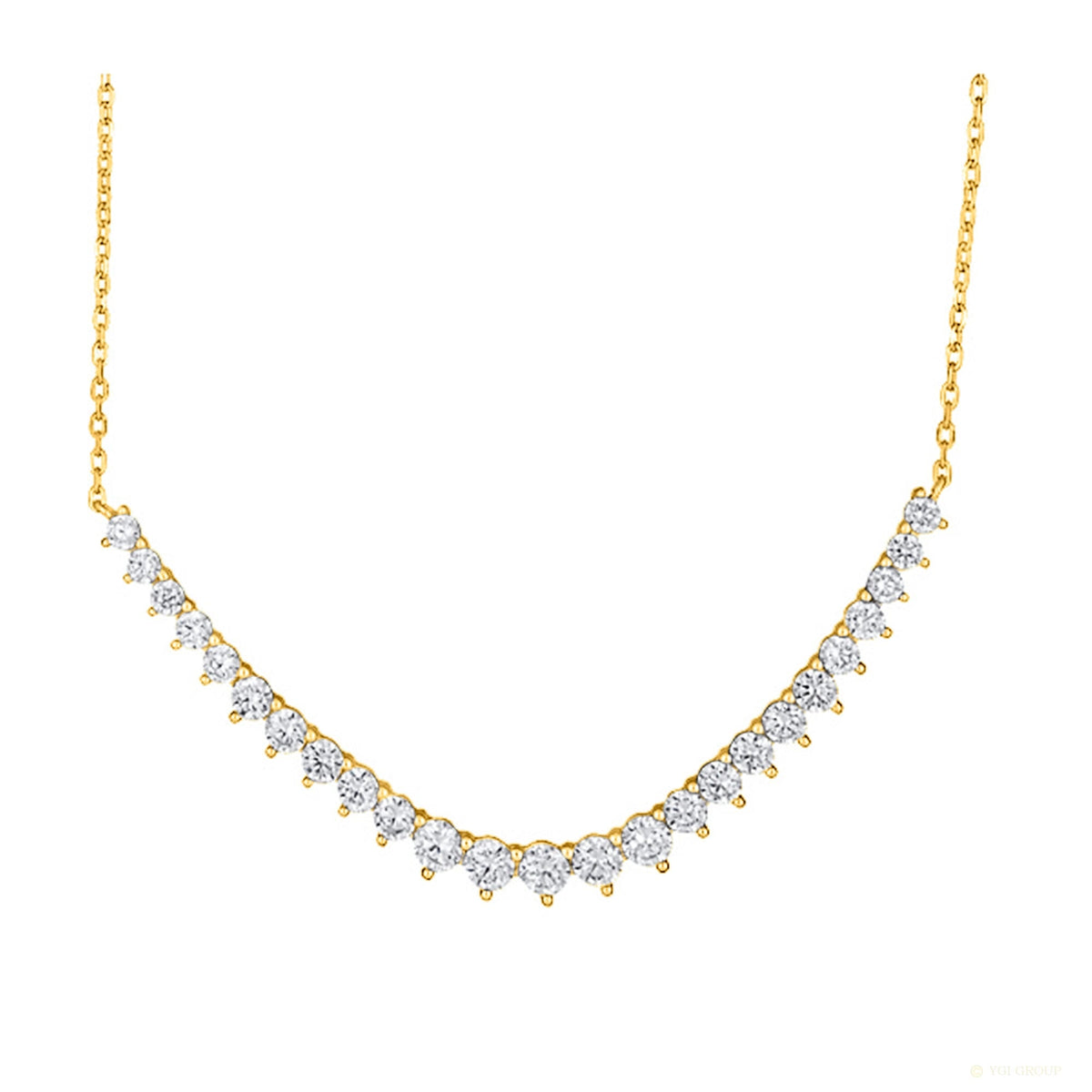 J - N33 Cz bar necklace gold