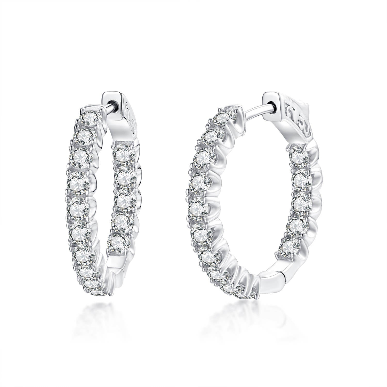 J - HS9 Silver - 25mm round hoop ES244