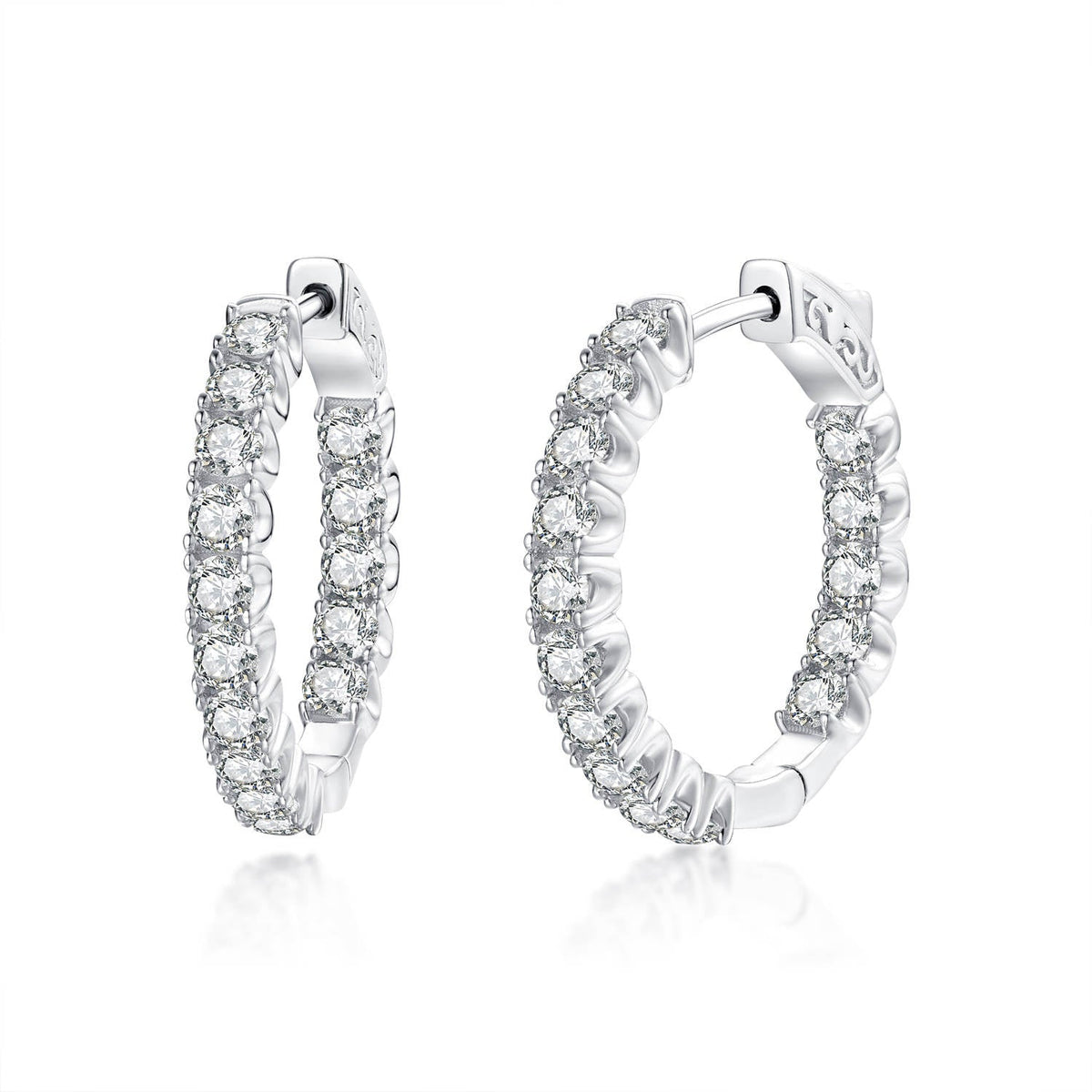 J - HS9 Silver - 25mm round hoop ES244