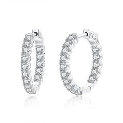 J - HS9 Silver - 25mm round hoop ES244