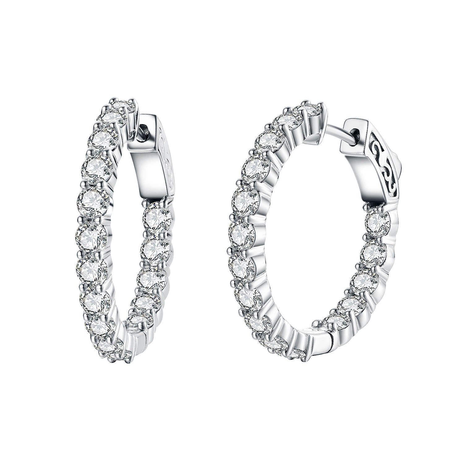 J - HS7 SILVER 25mm round hoop ES230