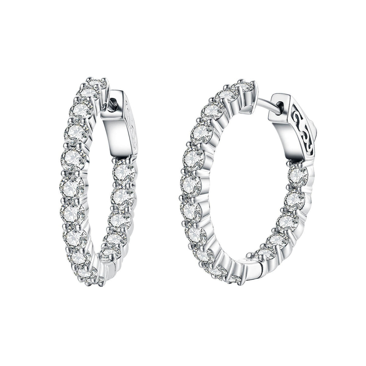 J - HS7 SILVER 25mm round hoop ES230