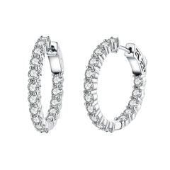 J - HS7 SILVER 25mm round hoop ES230